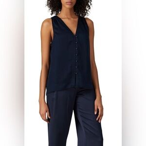 Joie Navy Sleeveless Buttoned Tank Top